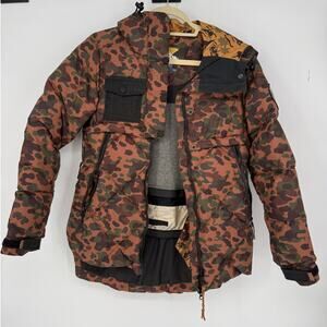 Holden Snowboard Jacket Ski Snow Puffer Camo Rare Winter Hood y2k Womens Sz XS